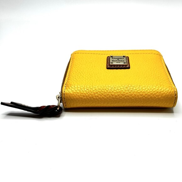 Dooney & Bourke Pebble Grain Small Zip Around Wallet — Dandelion Yellow — EUC - Picture 2 of 15